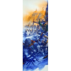 Ali Abbas, 30 x 11 Inch, Watercolor on Paper, Figurative Painting, AC-AAB-198